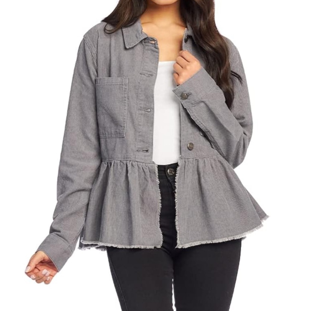 NWT ~ MudPie Banks ~ Peplum Corduroy Jacket ~ Sz Small
